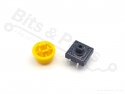 Microswitch drukknop (maakcontact) 12x12mm met cap geel